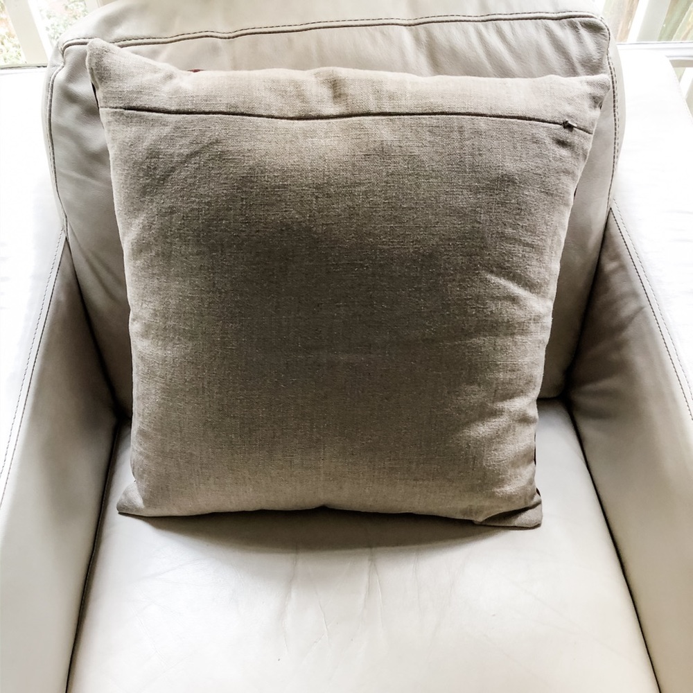 Rejuvenation leather pillow cover + insert - Picture 4 of 5